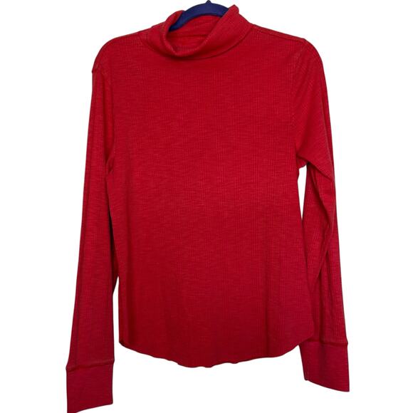 NWT Aerie essential layering long sleeve turtleneck red ribbed size XL - Picture 2 of 8